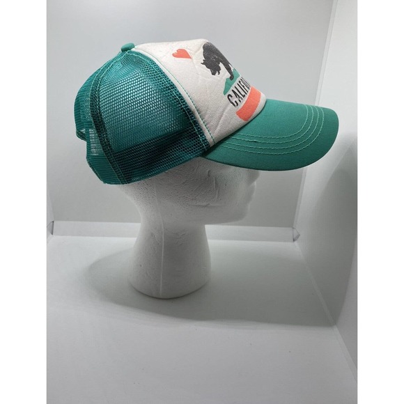 Billabong California Love Padded Mesh Trucker Hat Baseball Cap Green SnapBack - Picture 5 of 8